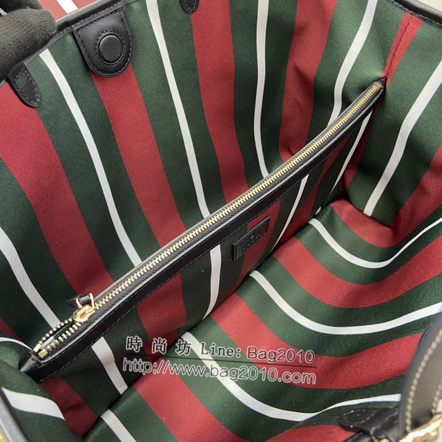 Gucci專櫃古馳最新款購物袋GG圖案條紋織大號肩背包 jh1991型號：815213